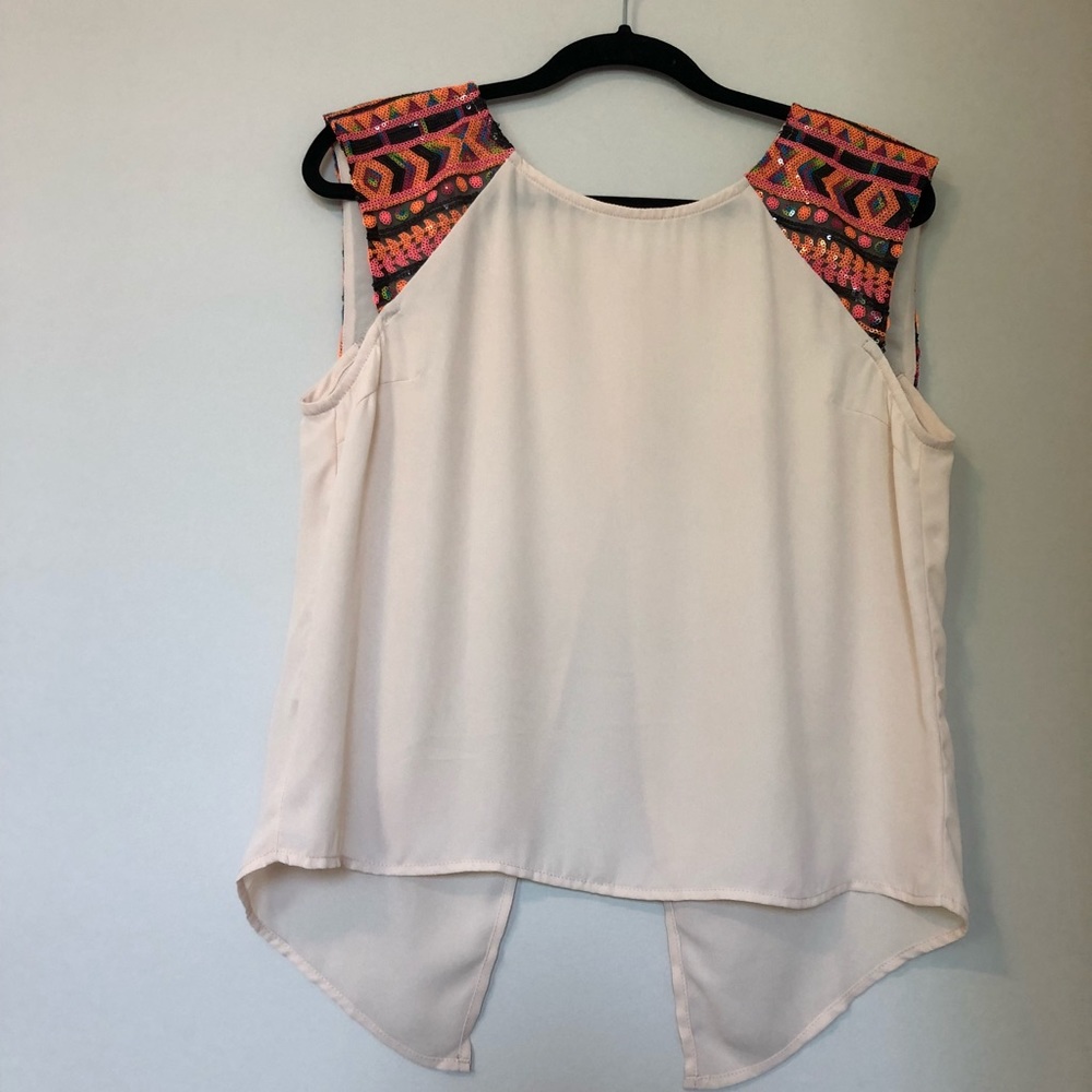 Sequin Split Back Blouse - Picture 2 of 5